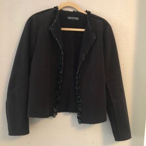 Anthropologie black suede jacket by Velvet